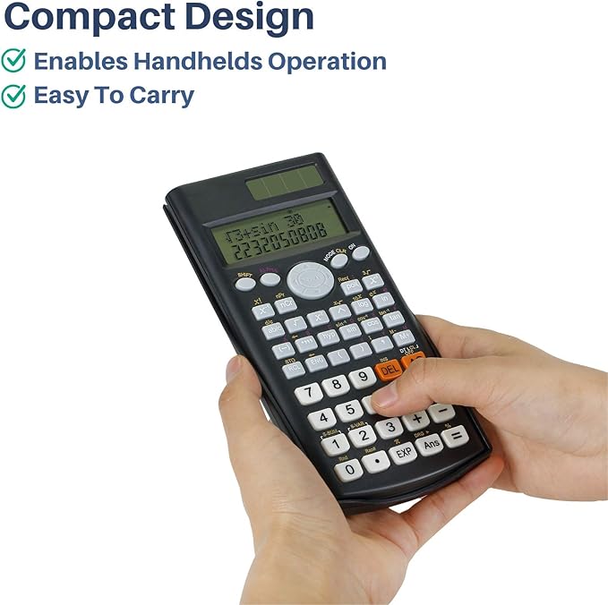 Mr. Pen Scientific Calculator - Solar Powered, 2 Line Display, Fraction & Statistics Calculations for School, College & High School Use (Pack of 2)