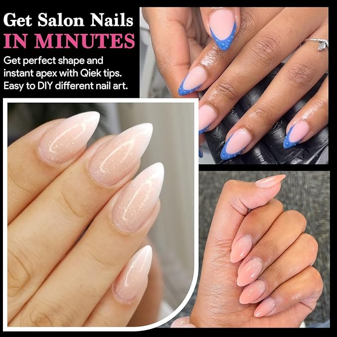 Short Water-drop False Nail Tips, 15 Sizes 510 PCS Clear Soft Press On Fake Nail Pre-shaped Half Matte Full Cover Gel Nail Tips Extensions Strong Long Lasting for DIY Beginners & Salon Manicure