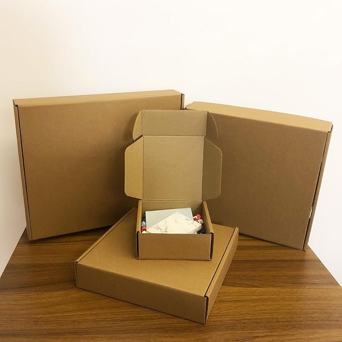 5x5x2 inches Shipping Boxes Set of 25, Brown Corrugated Mailing Cardboard Box Literature Mailer for Packing Small Business Moving and Storage,E-Commerce Packaging (5"×5“×2”)