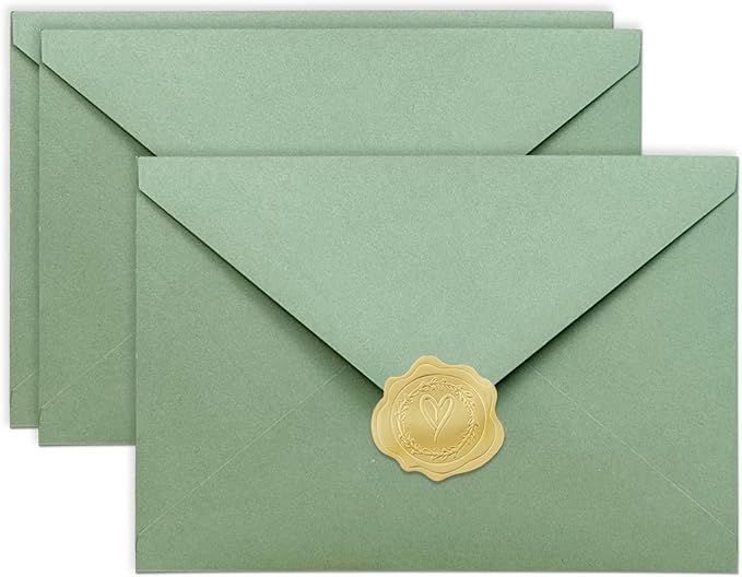 50 PCS Sage Green A4 Envelopes for Invitation, 4x6 Envelopes for Cards | Great for Invitations, Photos, Wedding Invitation, Birthday, Baby Shower, Graduation