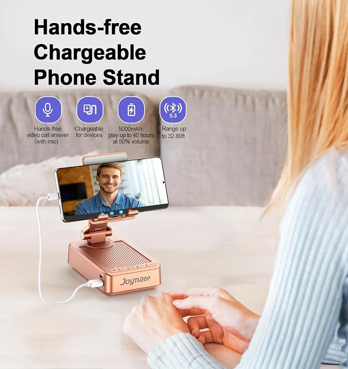 Gifts for Women Girls, Bluetooth Speaker Phone Stand with Charging Function | 360° Rotable Stand/ Fits All Phones,Tablet/ HD Stereo Sound/ Angle Adjustable/Birthday Christmas Gift/Stocking Stuffer