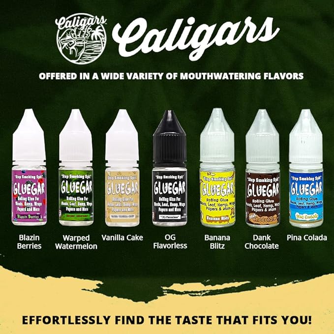 CALIGARS GlueGar - Go Stix Rolling Glue, Cigar Glue Stick Pen for Wraps & Papers, Natural Plant-Based Glue with Flavors, Cigar Glue Repair, Caligars Rolling Glue, Warped Watermleon (4 Pack, 3ml)
