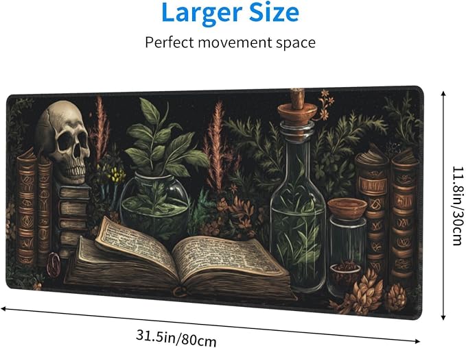 Dark Academia Mouse Pad XL Large Mousepad Non Slip Rubber Base Desk Mat for Laptop Computer Gaming 31.5" X 12"