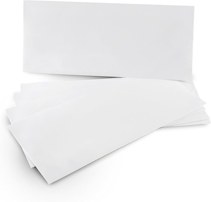 Aimoh #10 Security Mailing Envelopes Letter Size, Self Seal, 100 Count | No Window, EnveGuard Security Tint, White, 4⅛ x 9½ in, 24 lb paper