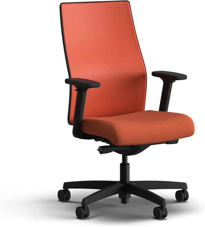 HON Ignition 2.0 Ergonomic Office Chair, Lumbar Support, Salamander | Ergonomic office desk chair with lumbar support, adjustable arms, office decor, workstation comfort for focused productivity