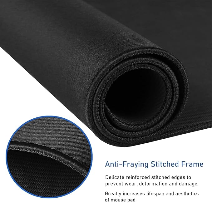 Large Extended Gaming Mouse Pad with Stitched Edges 47.3 X 23.6 in Mousepad | Mouse Pad, Non-Slip Natural Rubber Base,Waterproof Computer Keyboard Pad Mat for Esports Pros/Gamer/Desktop/Office/Home