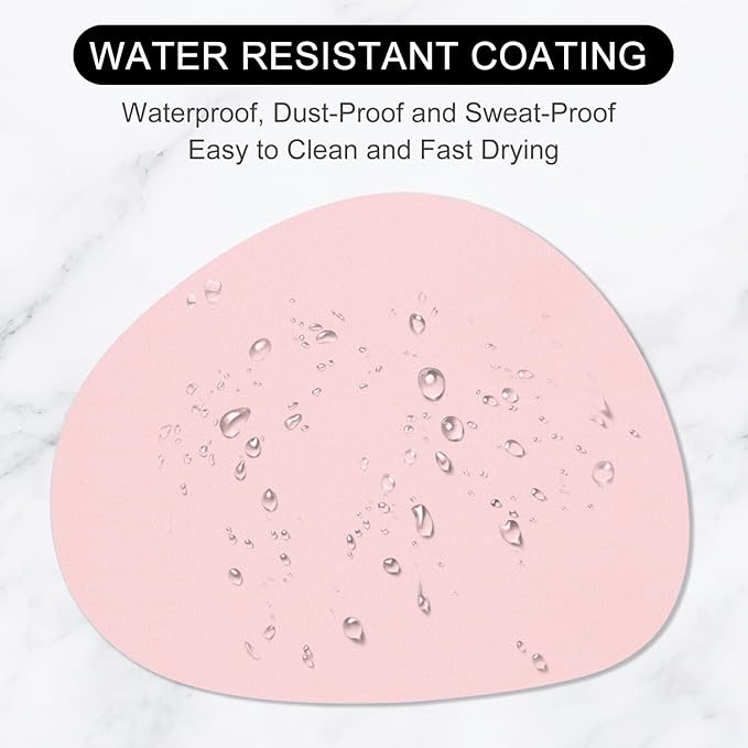 Hsurbtra Mouse Pad, Premium-Textured Small Oval Mousepad 8.7 x 7.1 Inch Pink, Thick 3 mm Anti-Slip Waterproof Rubber Pretty Cute Computer Mat for Office Home Gaming Laptop Men Women Kids