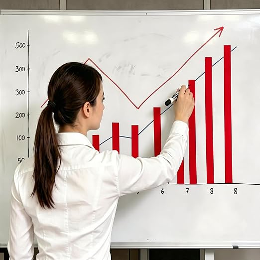 CHUNNIAO 1/2" x 50' Red Magnetic Tape for Large Whiteboard in Classsroom,Gridding Line Tape,Teacher Must Have Magnet Border Strip