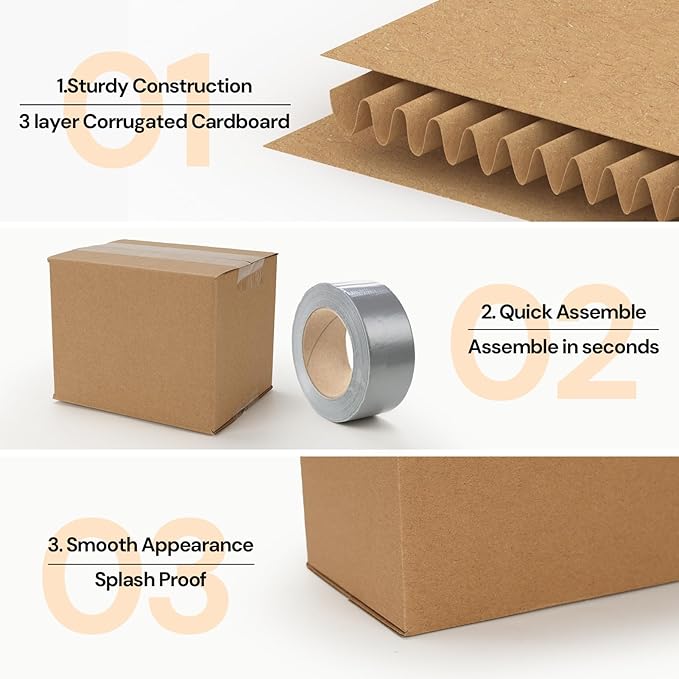 ZBEIVAN Shipping Boxes Mailers 5x4x4 inches Corrugated Cardboard Small Packing Kraft Moving Mailing Box, Pack of 40