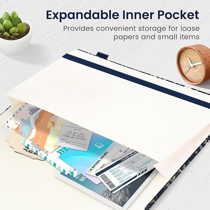 Blank Journal Notebook for Women & Men, Hardcover Leather Journal for Writing, Sketch Book, A5 Plain Paper Notebook for Drawing & Sketching, , Perfect for Office School Home Supplies, Patchwork Floral