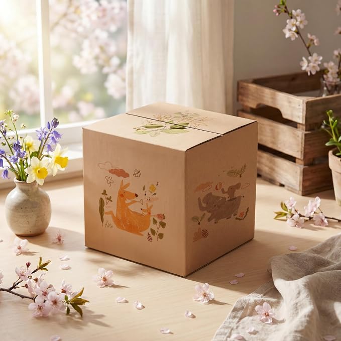 25-Pack Shipping Boxes 8x8x8 Inches, Brown | Corrugated Cardboard Box for Business Packing, Shipping, and DIY, Easy to Fold and Assemble