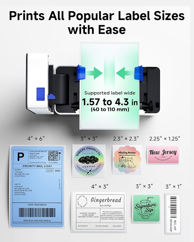 SVANTTO Bluetooth Shipping Label Printer 4x6, Wireless Thermal Label Maker | Compatible with iPhone, Android, Windows & Mac, Widely Used for USPS UPS Amazon Shopify Etsy for Small Busniess