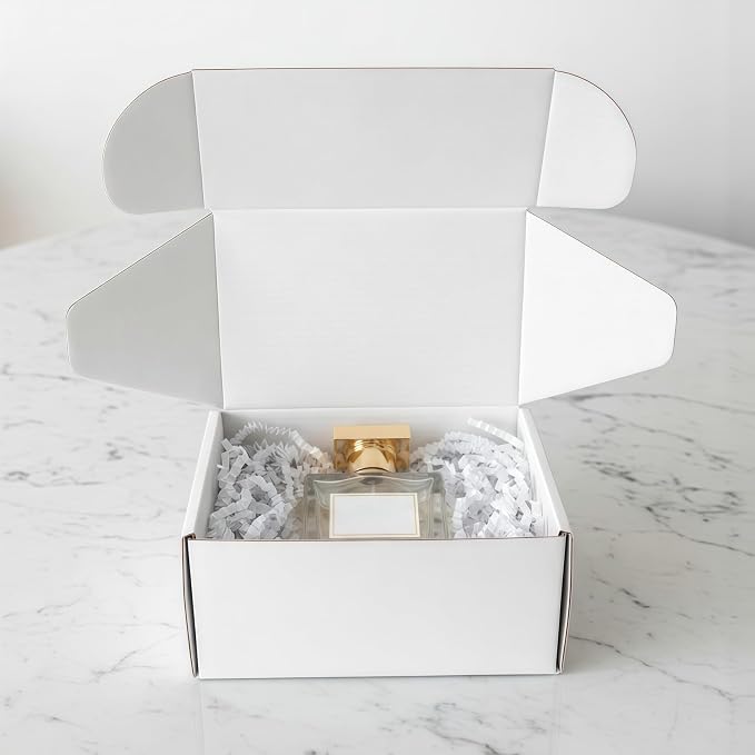 7x5x4 Inches White Corrugated Cardboard Shipping Boxes Set of 2 | Small Mailer Boxes for Business Packaging Mailing , For Business Packaging, For Mailing