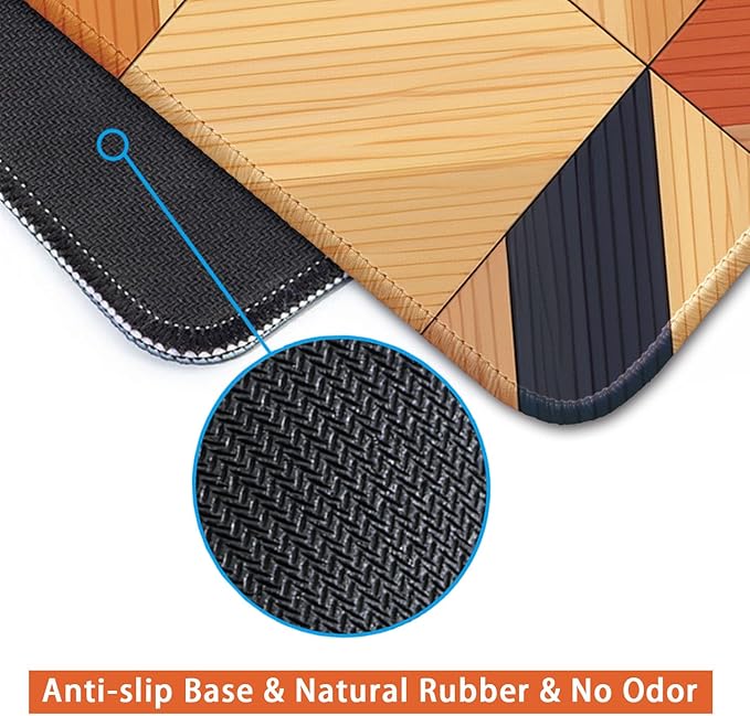 Imitation Wooden Tile Pattern, Brown Aesthetic Computer Mouse Pad, 26x21cm