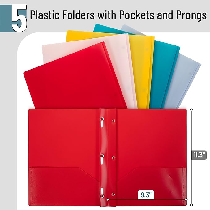 Mr. Pen- Folders with Pockets and Prong with Fasteners, 2 Pocket Folder, Vintage Brown File folders for Office use, 3 Prong folders