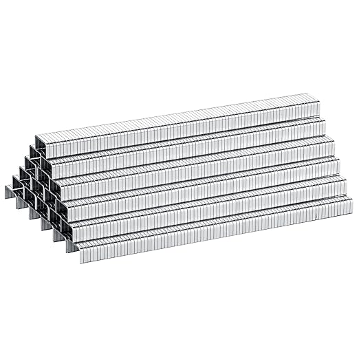 meite T50 Staple Gun Staples, 1/4 Inch Heavy Duty Staples, Galvanized 20 Gauge 3/8 Inch Crown Staple for Upholstery, Construction, Furniture (10 Packs)