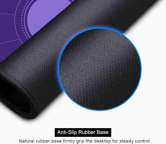Kawaii Purple Large Gaming Mouse Pad, Moon Phase Magic Celestial Desk Mat Cute, Non-Slip Rubber Computer Mousepad, Laptop Desk Pad, 31.5x11.8 in