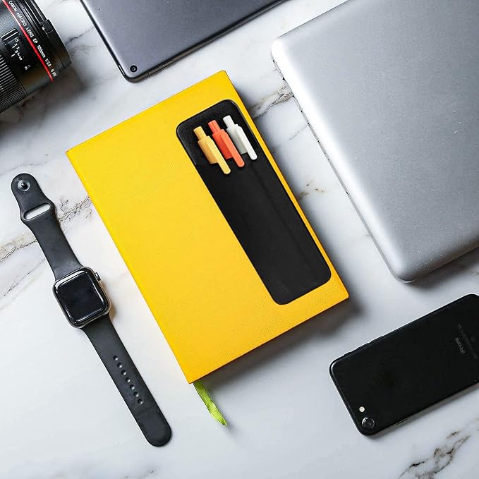 Epessa Stick-On Pen Holder for Notebook, Adhesive Pencil Sleeve Pouch | Pen Holder for Hardcover Journals, Planners, Notebooks, Reusable Pen Pocket Organizer Easy to Remove