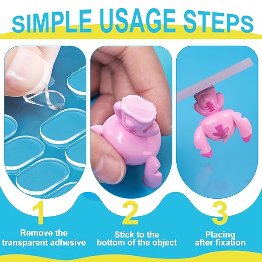 900Pcs Clear Adhesive Dots, Double Sided, No Trace, 0.31 x 0.51 | Museum Putty for Hanging Pictures, Posters, Balloons, Party Decorations, Crafts, Home Decor, Wedding, Office