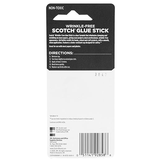 Scotch 051141928586 3M Wrinkle-Free Glue Stick 2/Pkg.27oz, 0.27 Ounce / 2 Count (Pack of 4)