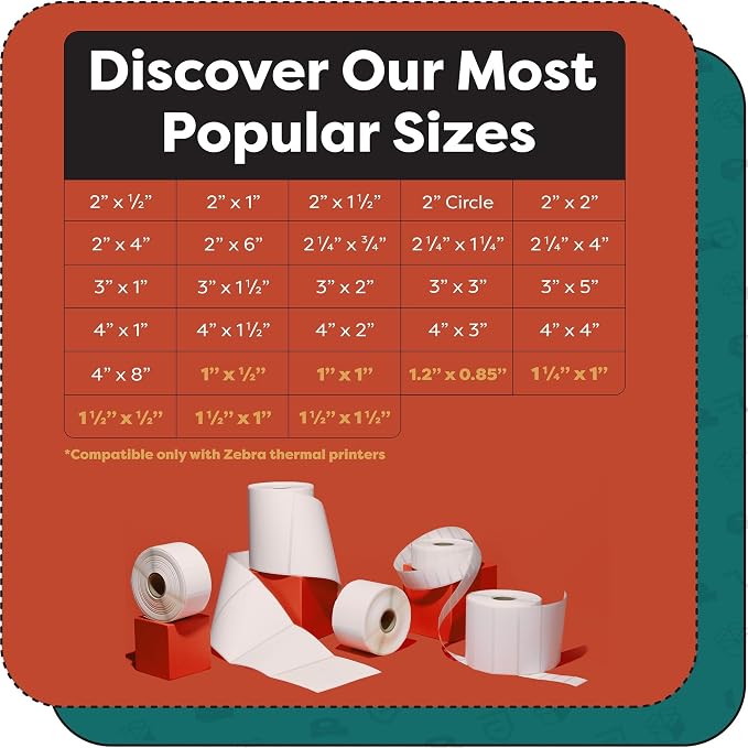 3" X 6" Direct Thermal Labels (2500 Count, 10 Rolls) - Large | Postage Shipping Labels, Warehouse and Inventory Identification - 1" Core Compatible With Zebra and Rollo Printers
