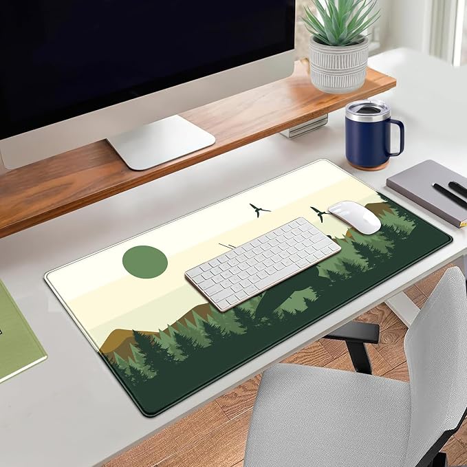 Spaceship XXL Large Gaming Mouse Pad Desk Mat Pad Non-Slip Rubber Base Desk Matt for Desktop Big Full Mousepad Computer Keyboard and Mouse Mat Extended Mouse Pad 31.5x15.7In