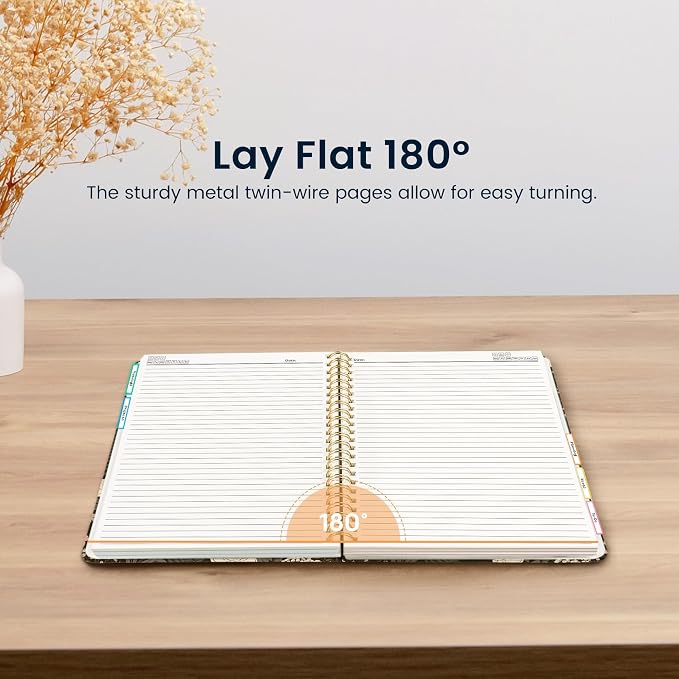 ZOTIA Large Spiral Notebook for Work, 8.5" x 11" Journal for Women, Cute 5 Subject Notebook with Removable Dividers & Tabs, College Ruled Lined Journal for Office and School, 280 Pages, Wild Rose