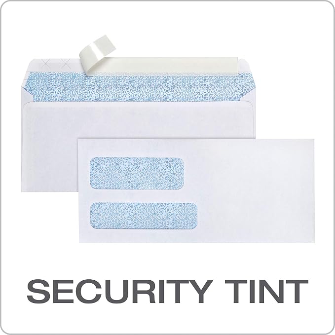 Columbian #9 Security Envelopes, 500/Box, Double Window, 3-7/8" x 8-7/8", Release & Seal Self Seal, SimplySafe Tamper Evident, White (COLO183) (Pack of 5)