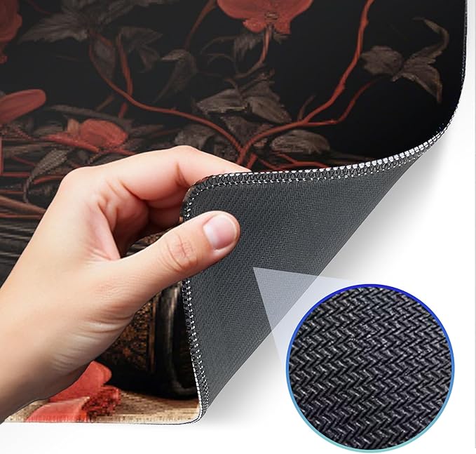 Mouse Pad, Premium Textured Waterproof Gaming Mouse Pad with Non-Slip Rubber Base, Large 31.5 x 11.8 Inch Desk Pad for Laptop, Office and Home (Floral)