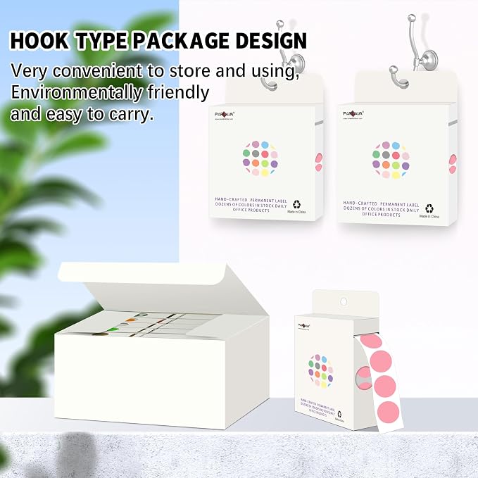PARLAIM 10000PCS 1/2 Inch Round Color-Code Dot Stickers,Circle Colorful Coding Label Sticker for Home Office (Pink)