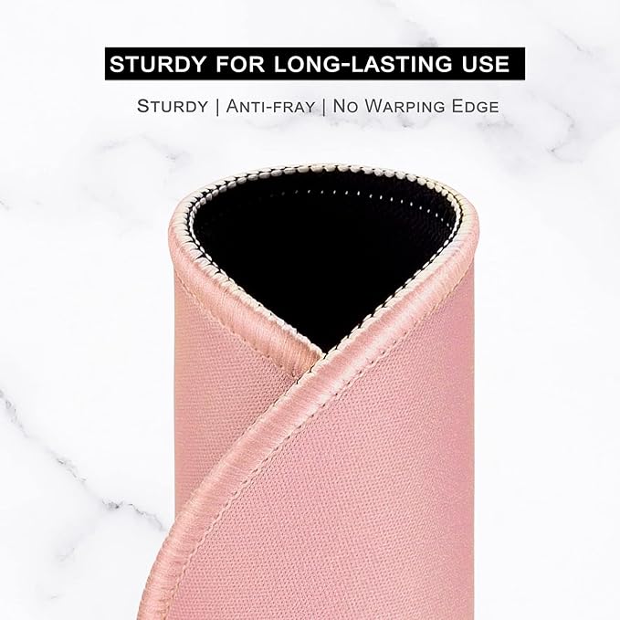 Hsurbtra Mouse Pad, Premium-Textured Small Round Mousepad 8.7 x 8.7 Inch Warm Pink, Stitched Edge Anti-Slip Waterproof Rubber Pretty Cute Computer Mat for Office Home Gaming Laptop Men Women Kids
