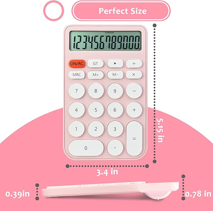 VEWINGL Standard Calculator, 12 Digit Large Display Desktop Calculator with Big Buttons for Office, School, Home & Business