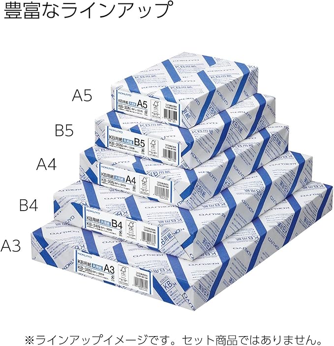 Kokuyo B5 (7.17 x 10.12 inches) KB Paper, 500 Sheets, 64gsm, 80 Bright - Perfect for Notebooks/Journals/Academic Writing, FSC Certified, Japan Import (KB-35N)