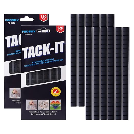 Feosky Adhesive Poster Sticky Tack Putty, Reusable and Removable Adhesive Putty, Mounting Putty for displaying Wall Paintings, Picture, Decoration, Crafts (Black, Pack of 2)