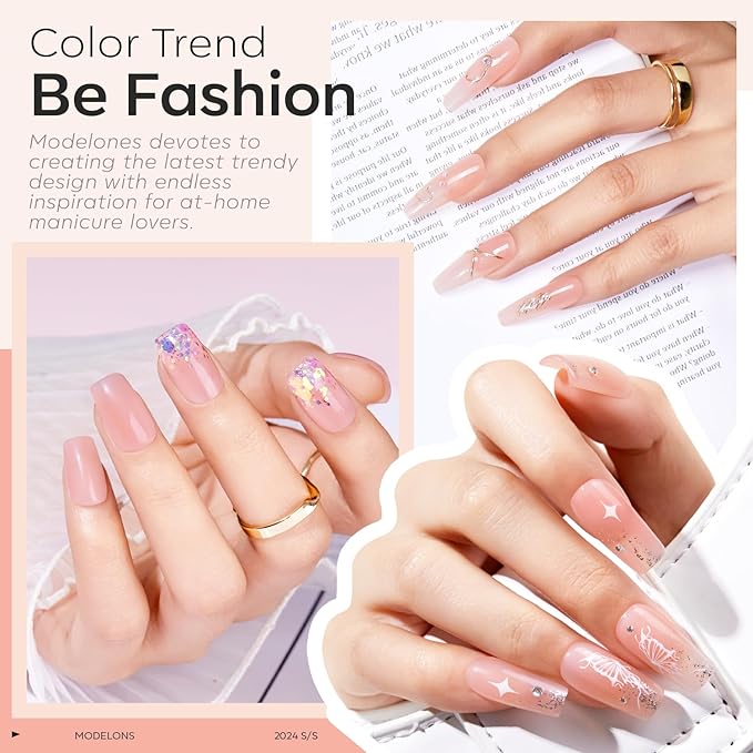 modelones Builder Nail Gel, 2 Pcs Clear Builder Nail Polish, 8-in-One Rubber Color Base Hard Gel for Apex Building Thickening Strengthener Extension DIY Home Salon Gifts LED Lamp Cured 10ml