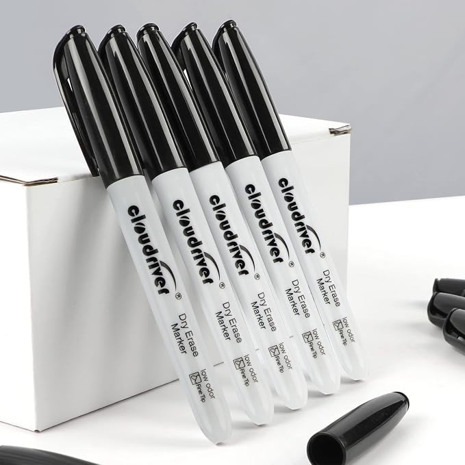 cloudriver Dry Erase Markers 512 Pack, Black Whiteboard Markers, Fine Tip, Low Odor, Bulk Dry Erase Marker For Office, home and School Supplies