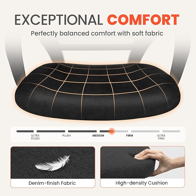 NEO Chair Office Desk Ergonomic Mesh Computer Chair with Lumbar Support Adjustable Height Swivel Rolling Wheels Comfy Mid Back Task Chair for Home Bedroom Vanity Study (Black)