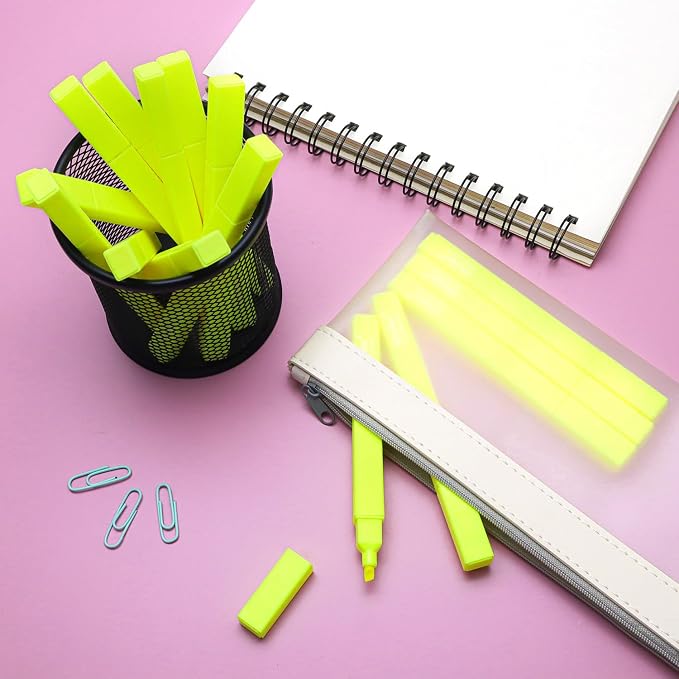 Vitoler Yellow Highlighters Set, Dry Fast,Chisel Tip, 20Pcs | Dry Fast,long lasting high quality for bible study,books,journal,writing,school office