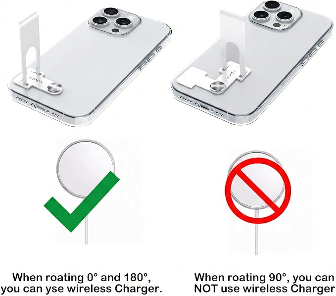 Phone Slim Stand Thin Kickstand for iPhone Phone Case (White 2-Pack) | Ultra Thin Vertical Horizontal Universal Steel Metal Stable Mount Attachable Pocket Friendly Phone Holder for Phone Case