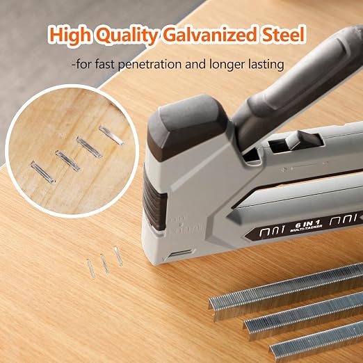 Heavy Duty T50 Staples 6000-Count 3 Sizes Galvanized | 2000 PCS per Size: 5/16", 3/8", 1/2", Galvanized Assorted Size Project Pack fit Pneumatic Electric Manual T50 Stapler Gun