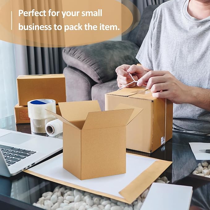 Eupako 30 Pack Small Shipping Boxes Assorted Sizes, 4x4x4 & 5x5x5 & 6x6x6 10 PCS Each Mailing Boxes, Brown Corrugated Box Mailers, Cardboard Boxes for Packaging Small Business