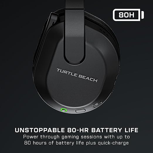 Turtle Beach Stealth 600 Wireless Multiplatform Amplified Gaming Headset for PS5, PS4, PC & Mobile – Bluetooth, 80-Hr Battery, Noise-Cancelling Flip-to-Mute Mic, 50mm Speakers – Black (Renewed)