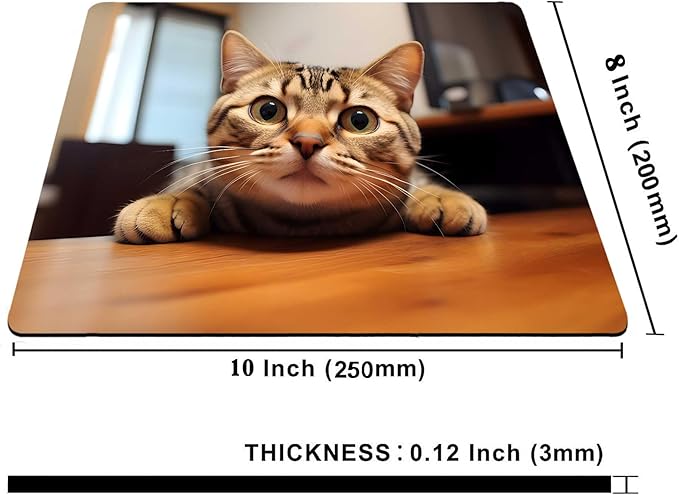 Cute Cat Square Mouse Pads for Wireless Mouse,Small Office Computer Mousepad for Desk Laptop,Non-Slip Rubber Base Mouse Pads for Desk Laptop Computer