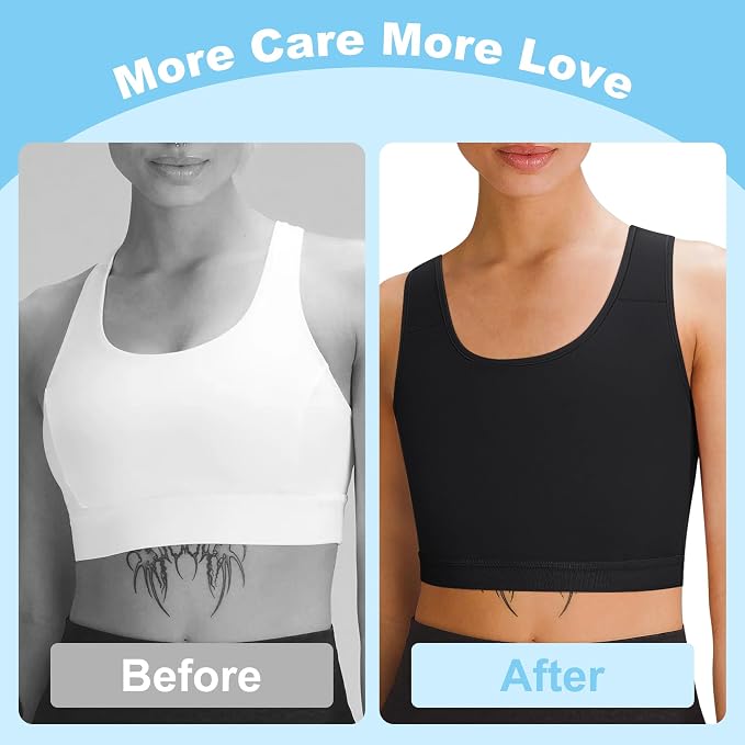 GCTBL Chest Binder for Transgender Half FTM Binder Trans Breathable Compression Bra