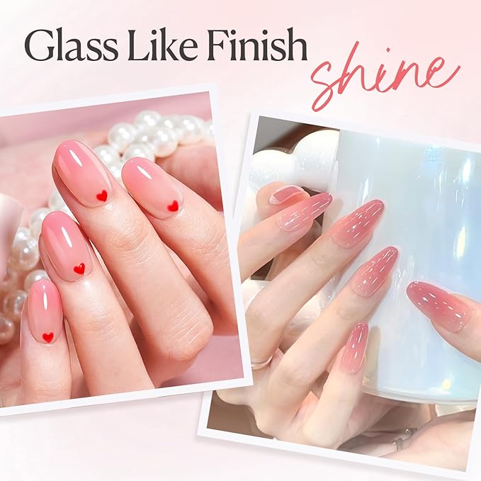 AZUREBEAUTY Builder Nail Gel, 18ml 7-in-1 Jelly Peach, Beginner Friendly, 30-Day Nail Strengthener Extension Glue, For Home Salon DIY & Gifts