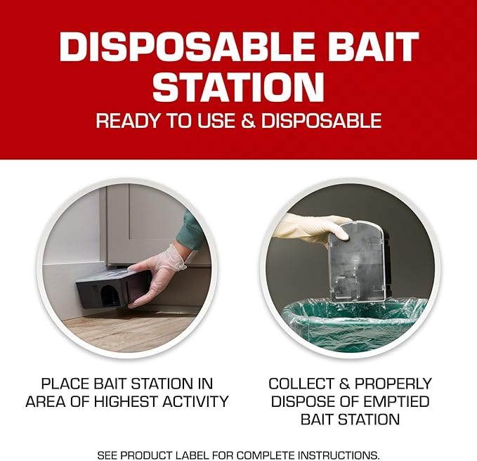 Tomcat Rat & Mouse Killer Child & Dog Resistant, Disposable Station, 1 Pre-Filled Ready-To-Use Bait Station