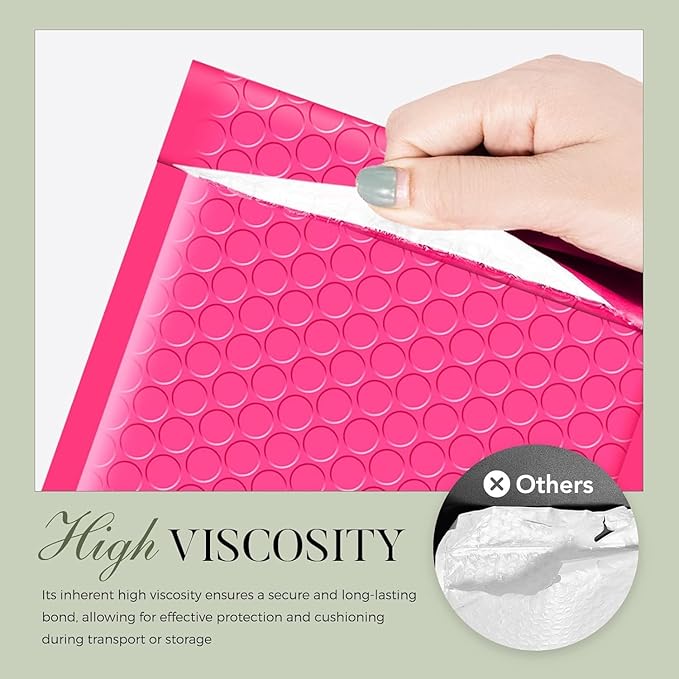 Metronic 19200 Pack Bubble Mailer 4X8 Inch Pink Full Pallet Usable Size 4x7 Waterproof Padded Envelopes Self-Seal Small Bubble Mailers Cushioning for Shipping, Jewelry Makeup Supplies, Packaging Bulk