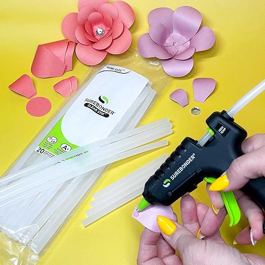 Surebonder Mini-Size 10-Inch Hot Glue Sticks, 20-Pack – All-Temp Adhesive for Crafts, DIY, and Repairs - Fits Mini Glue Guns
