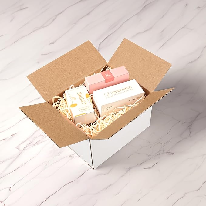 EXYGLO 40 Pack 5x4x3 Shipping Boxes for Small Business, White Corrugated Cardboard Small Box for Packaging, Moving, Mailing, and Storing