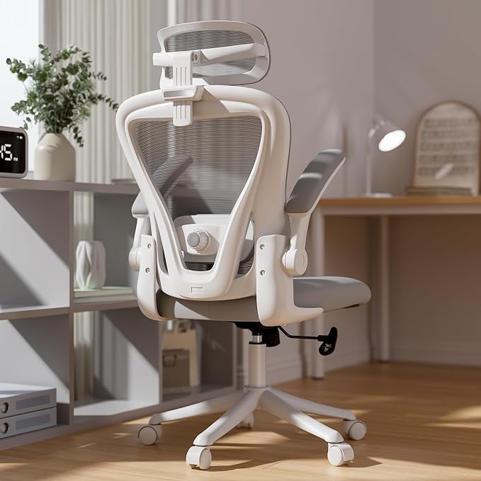 Ergonomic Office Chair with Memory Foam Seat, Computer Desk Chair | 3.5" Memory Foam Cushion, 3D Adjustable Headrest, Lumbar Support, Flip-Up Armrests, Breathable Mesh, 330LBS Weight Capacity